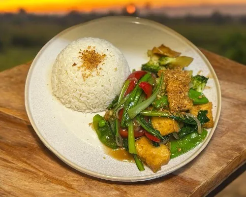 Tofu on Steamed Rice